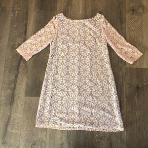 Eliza J Eyelet Pink Mini Dress